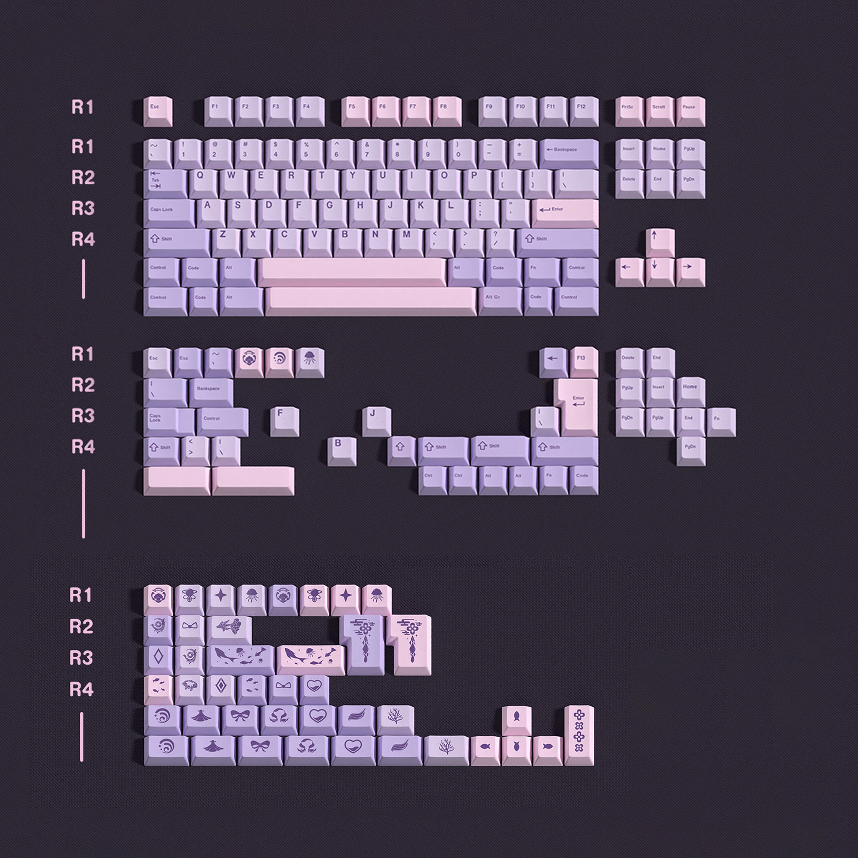 Purple Coral Keycap Set