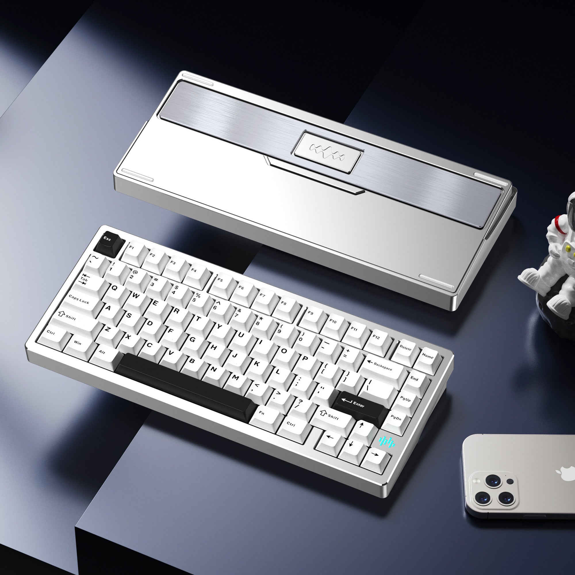 PMOKEY Wave 75 CNC Aluminum Quick Release Tri-Mode Gaming Keyboard