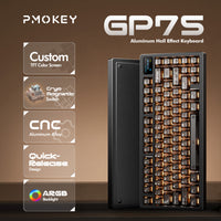 PMOKEY GP75 Hall Effect Wired Gaming Keyboard with Quick-Release Structure & Color Display