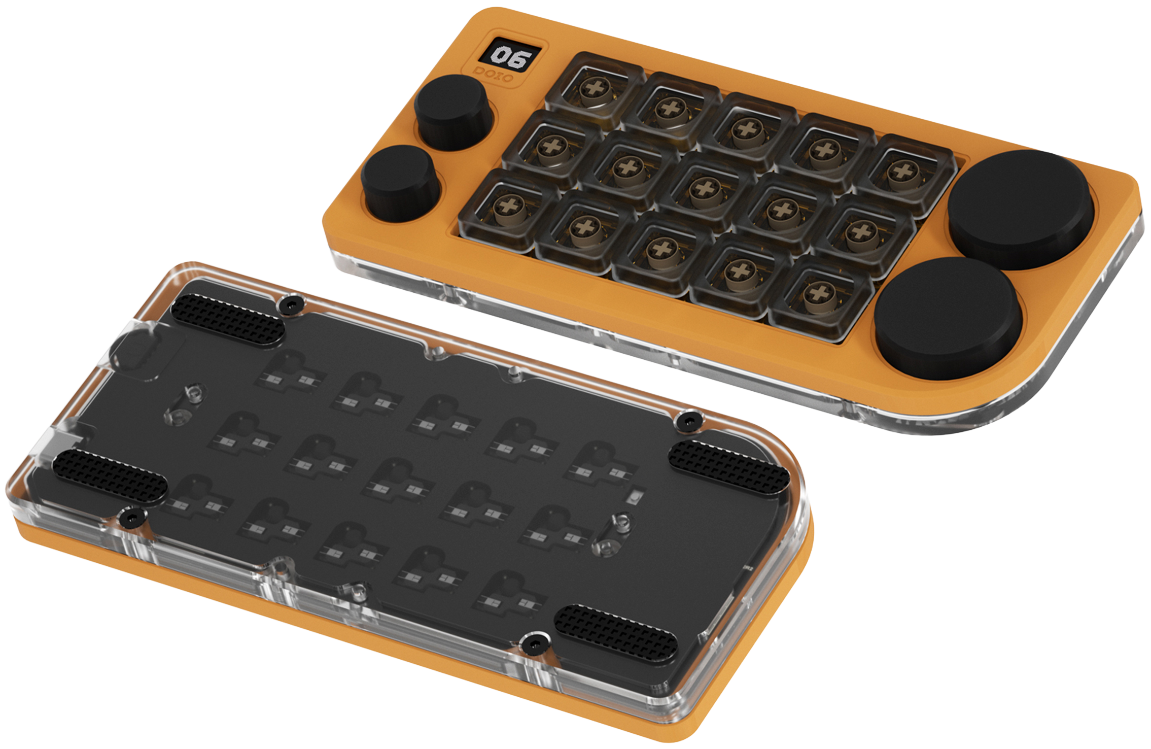 DOIO KB15 QMK/VIA Programmable Keypad With 4 Knobs and OLED Display