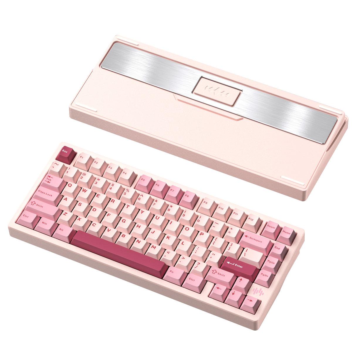 PMOKEY Wave 75 CNC Aluminum Quick Release Tri-Mode Gaming Keyboard wit ...