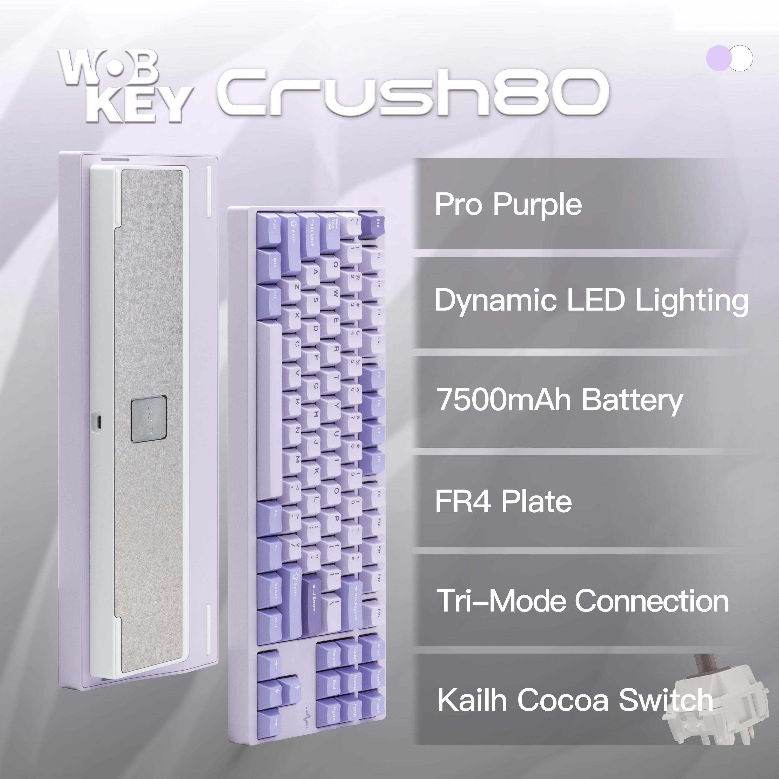 WOBKEY Crush 80 Reboot Tri-Mode Quick Release Gaming Keyboard