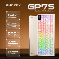 PMOKEY GP75 Hall Effect Wired Gaming Keyboard with Quick-Release Structure & Color Display