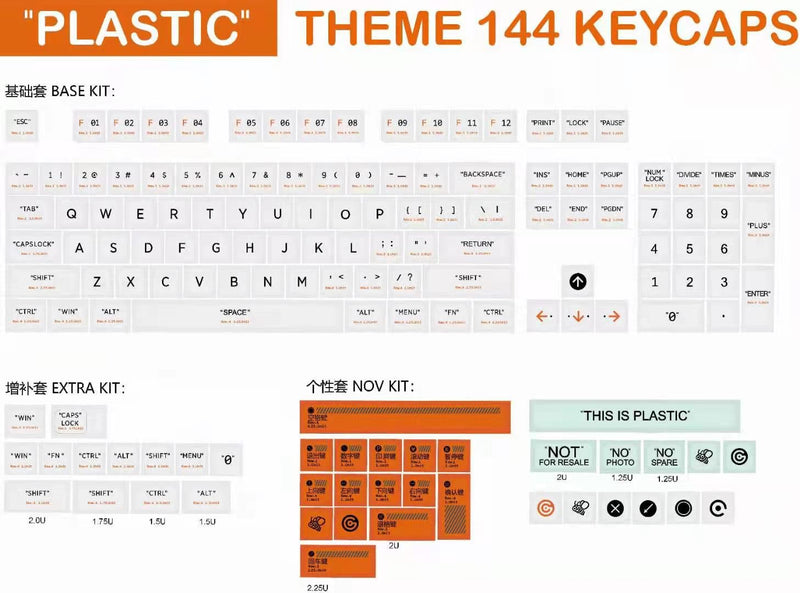 XDA "PLASTIC" KEYCAP SET 144 Keys