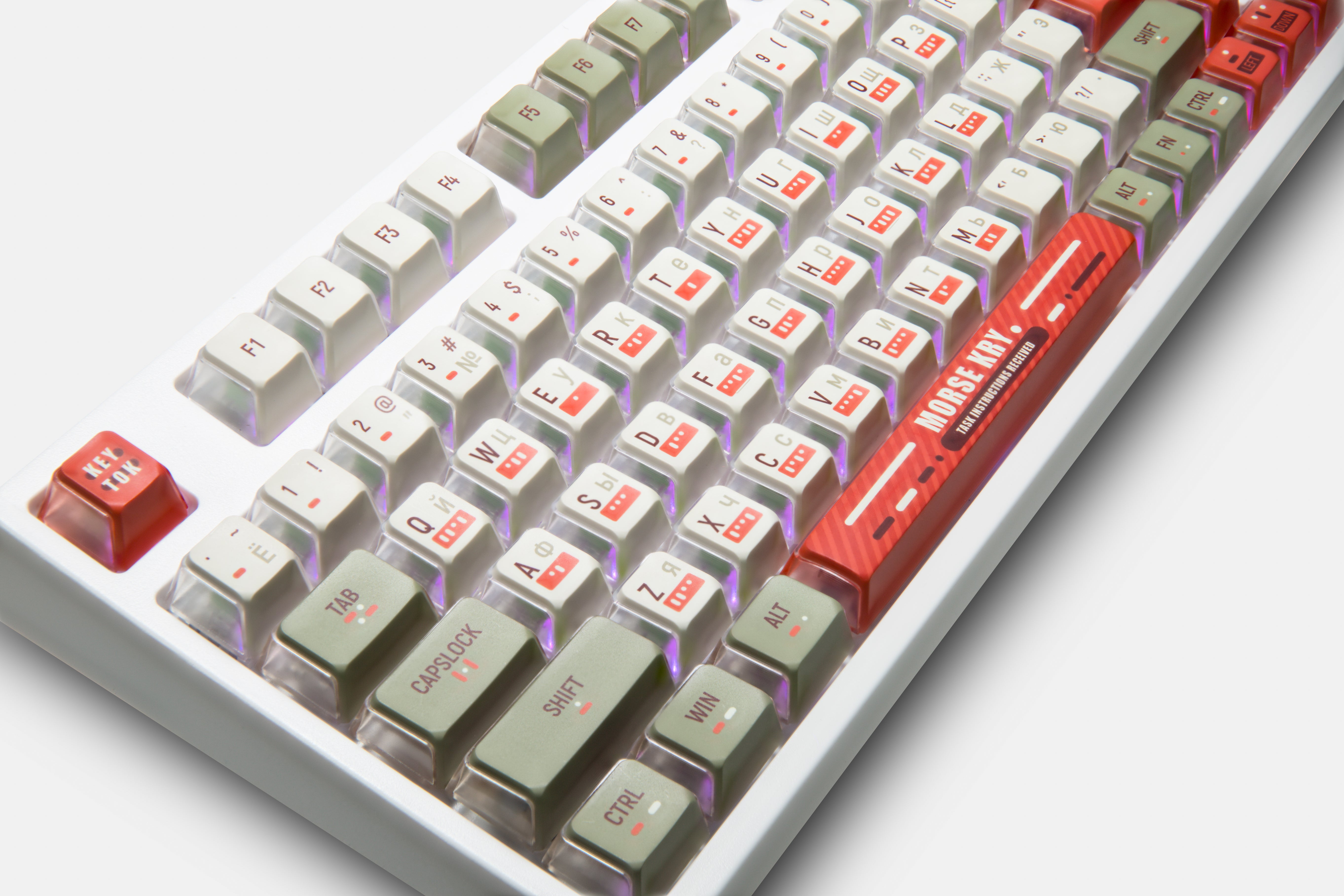 Keytok Morse Keycap Set Semi-transparent Keycap 121-Keys