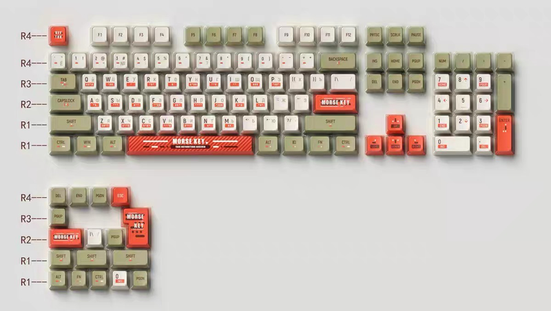 Keytok Morse Keycap Set Semi-transparent Keycap 121-Keys