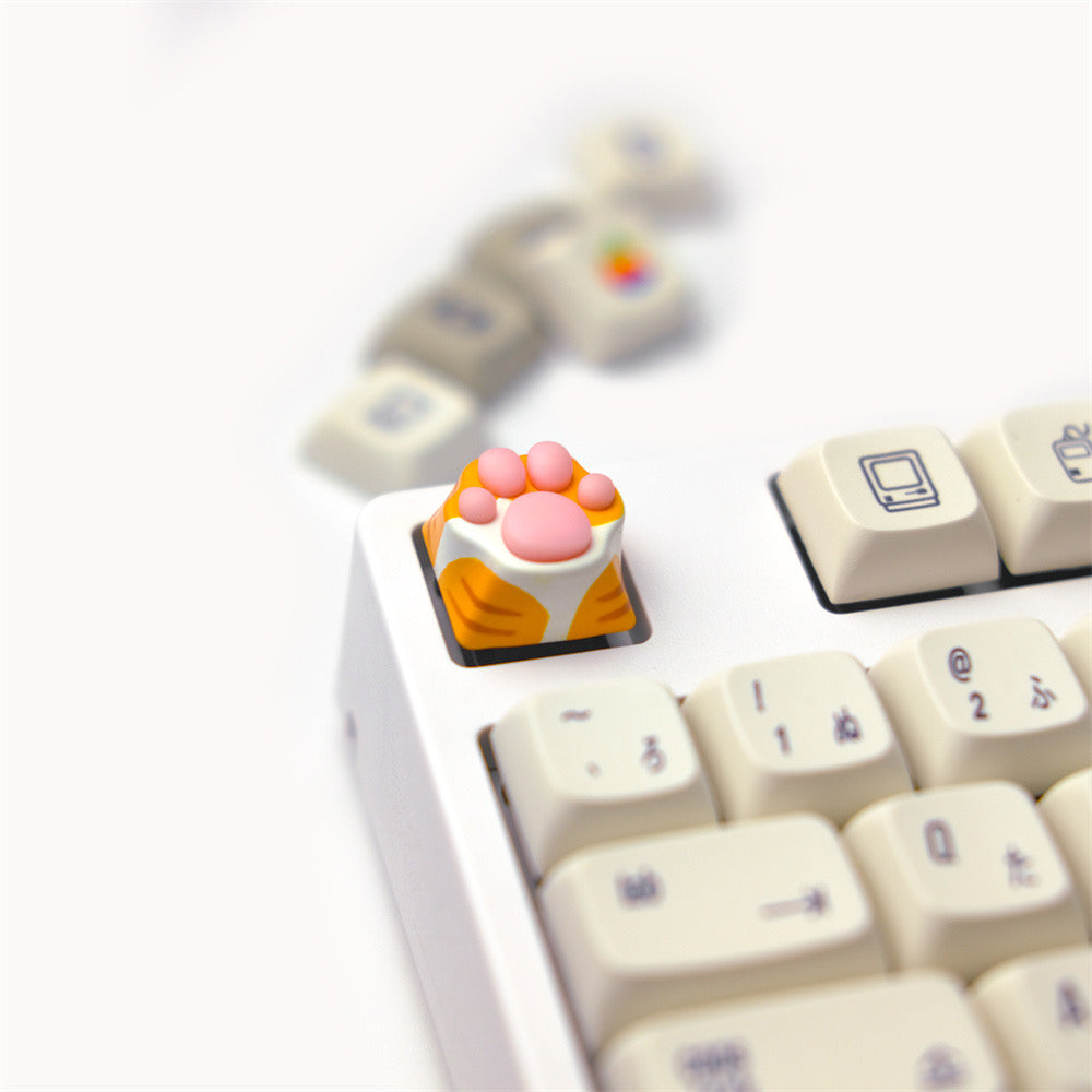 KeebMonkey Orange Kitty Paw Artisan Keycaps