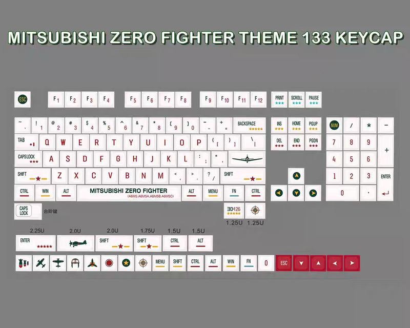 Mitsubishi Zero Fighter XDA Keycaps